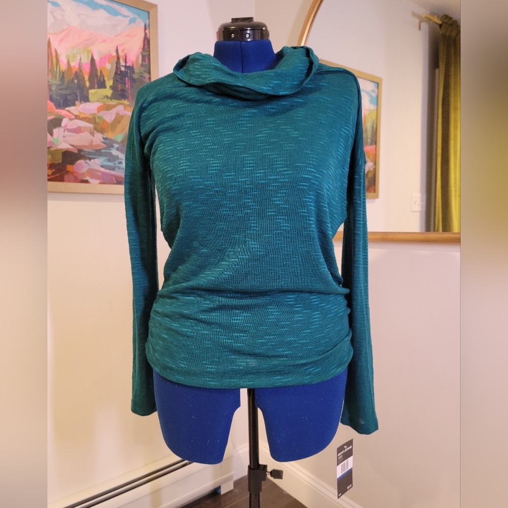 NWT DKNY Teal Women's Cowl Neck Knit Size XL